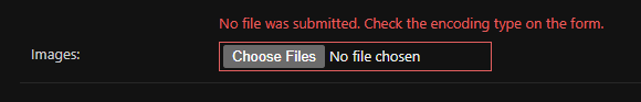 Error message in admin UI